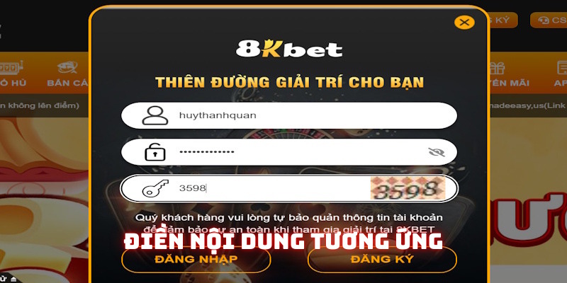 Hành động nhập dữ kiện vào trường yêu cầu